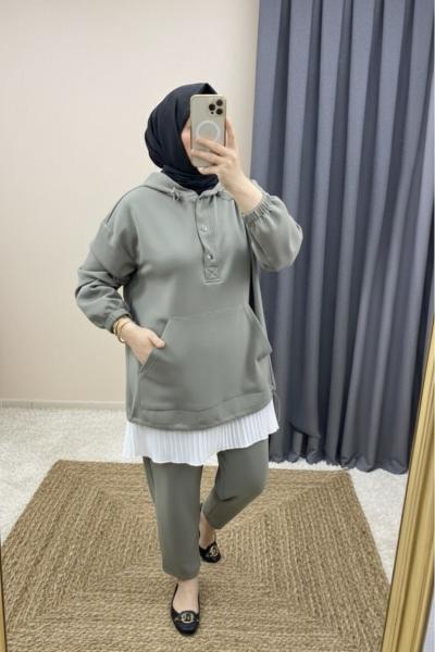 1. Kalite Yumuşak Oysh* Kumaş Comfort Takım - Haki