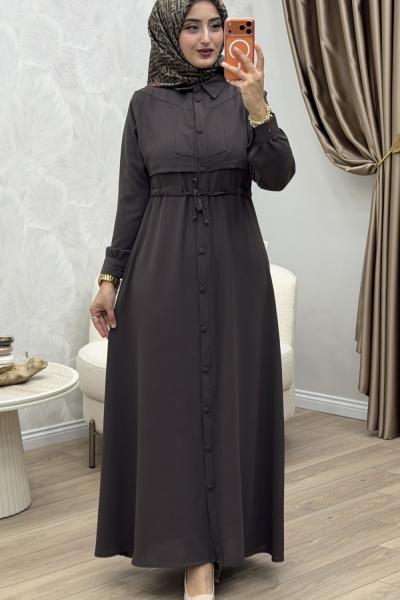 Yüsra Elbise Kahverengi