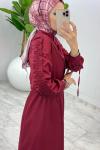 Bordo Premium İclal Etek Takım Tesettür Giyim