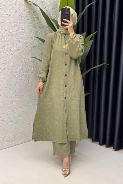 Haki Mehtap Takım Tesettür Giyim