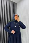 Lacivert Burgu Sinem Elbise Tesettür Giyim