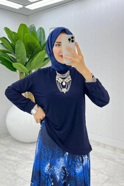Lacivert Gökyüzü Etek Takım Tesettür Giyim