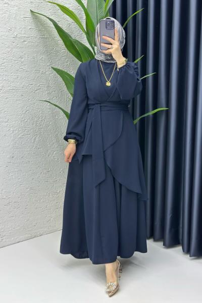 Lacivert Hanzade Takım Tesettür Giyim