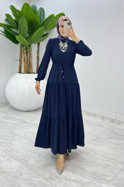 Lacivert Nilay Elbise Tesettür Giyim
