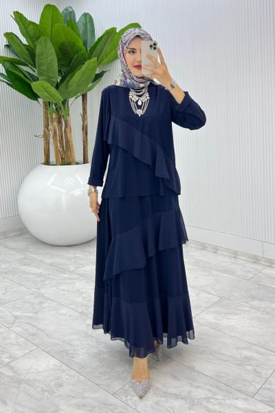 Lacivert Nona Takım Tesettür Giyim