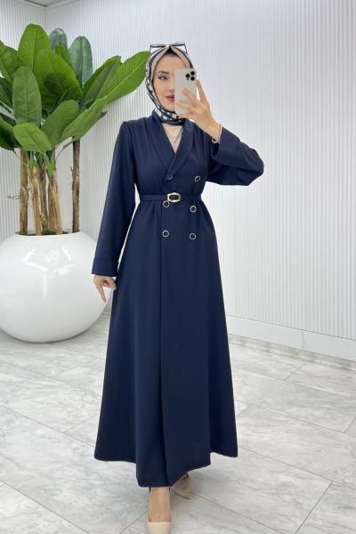 Lacivert Premium Sahra Ferace Elbise Tesettür Giyim