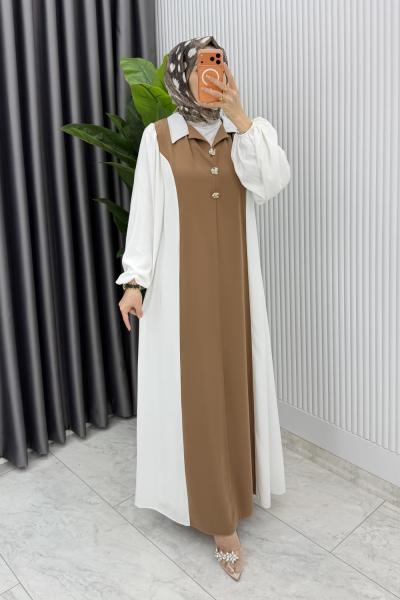 Latte Premıum  Aden ELbise Tesettür Giyim