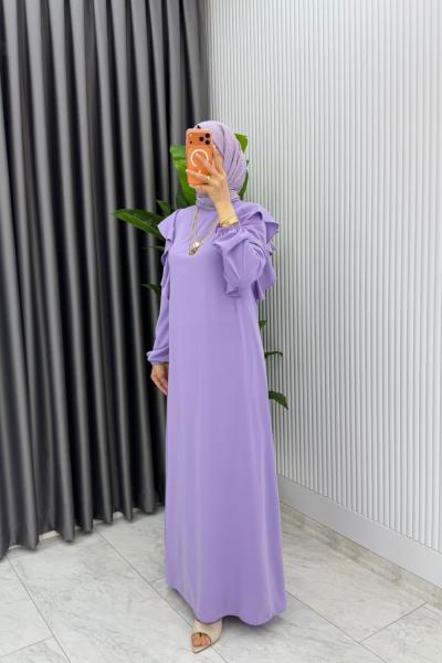 Lila Eylül Elbise Premıum Tesettür Giyim