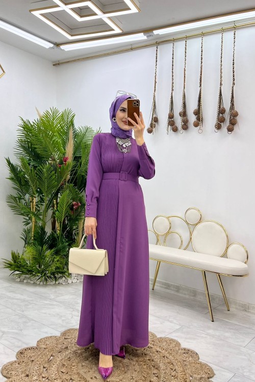 Mürdüm Ayperi Elbise Tesettür Giyim