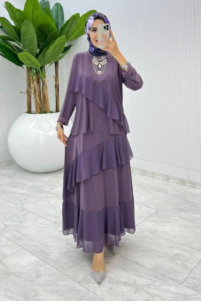 Mürdüm Nona Takım Tesettür Giyim