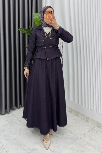 Mürdüm Premium Kot Takım Tesettür Giyim