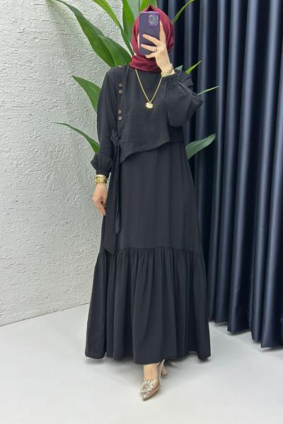 Siyah Aycan Elbise Tesettür Giyim