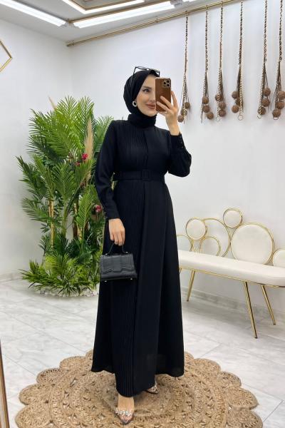 Siyah Ayperi Elbise Tesettür Giyim