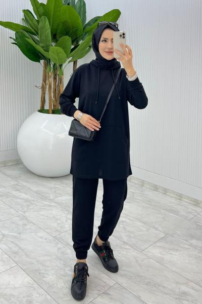 Siyah Mine Takım Tesettür Giyim