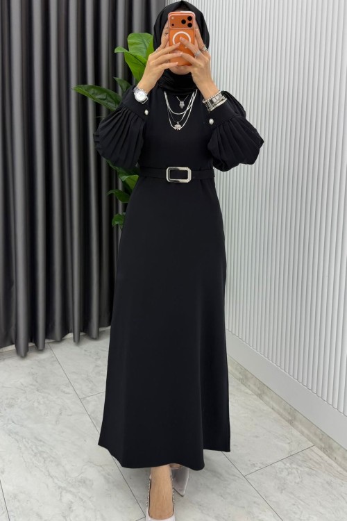 Siyah  Nisa Elbise Tesettür Giyim