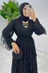 Siyah Premium Manolya Elbise Tesettür Giyim