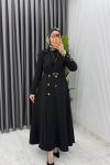 Siyah Premium Naz Jile Ferace Takım Tesettür Giyim