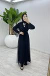 Taşlı Abaya Takım Tesettür Giyim