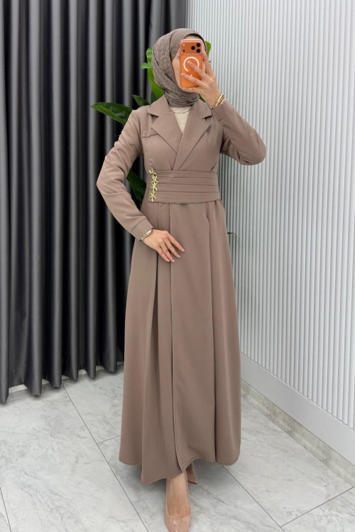 Vizon Premium Hülya Ferace Elbise Tesettür Giyim