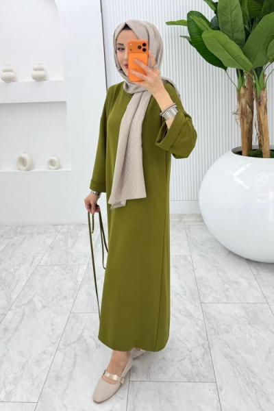 Yağyeşili Oysho Elbise Tesettür Giyim
