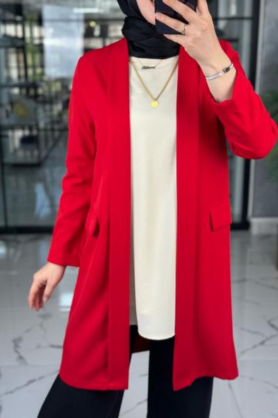 Ahsa İçlik Ceket-Kırmızı