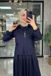 Asiye Ceket Elbise-Lacivert