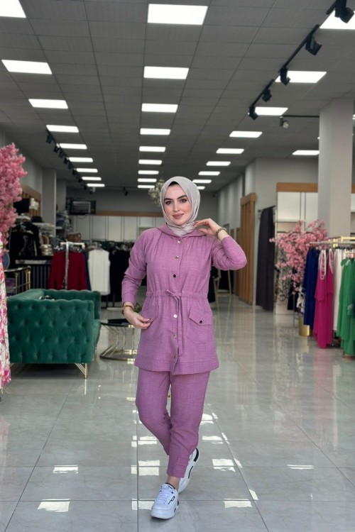 Aysima Pantolon Takım-Gül Kurusu
