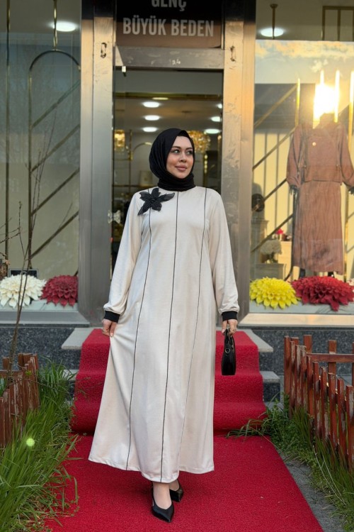 Başak Elbise Krem