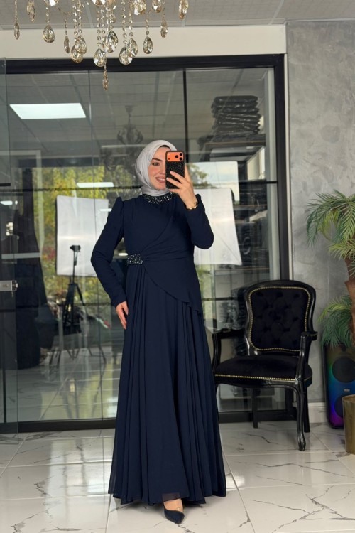 Berrin Abiye Elbise Lacivert
