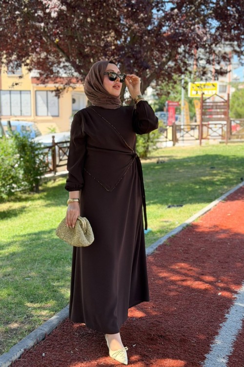 Çağla Elbise Kahverengi