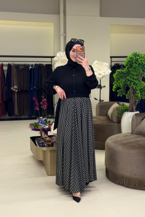 Ela Elbise Siyah