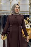 Erva Abiye Elbise Kahverengi