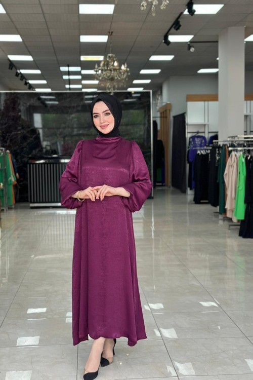 Lale Abiye Elbise Mürdüm