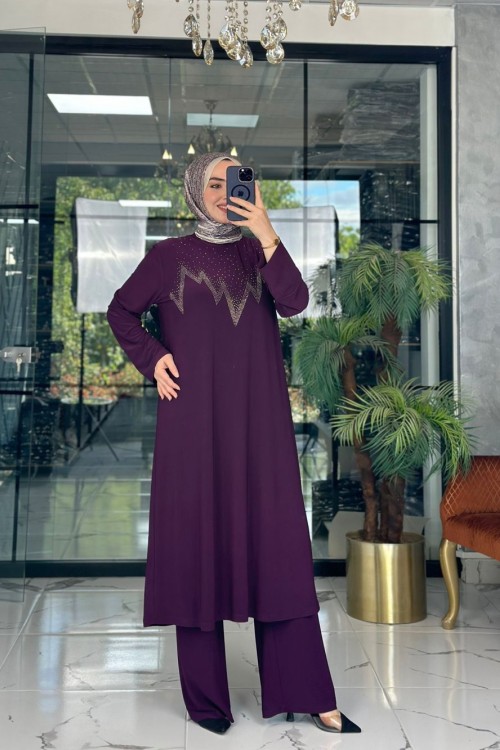Meram Pantolon Takım Mürdüm