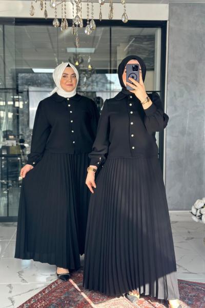 Rümeysa Etek Takım Siyah