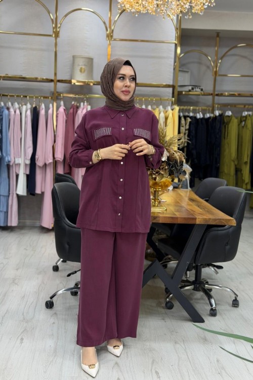Sahra Tencel Takım Vişne