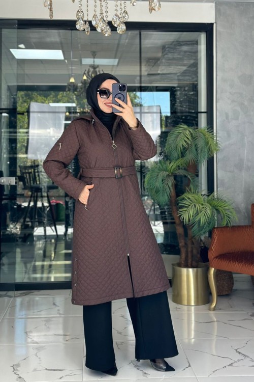 Tılsım Kapitone Mont Kahverengi