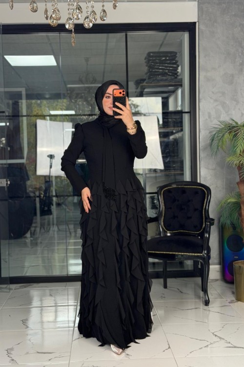 Yazel Abiye Elbise Siyah