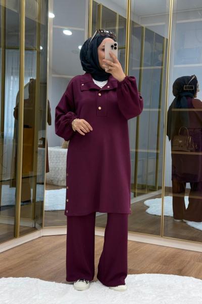 Çıt çıt detaylı oysho takım Mürdüm