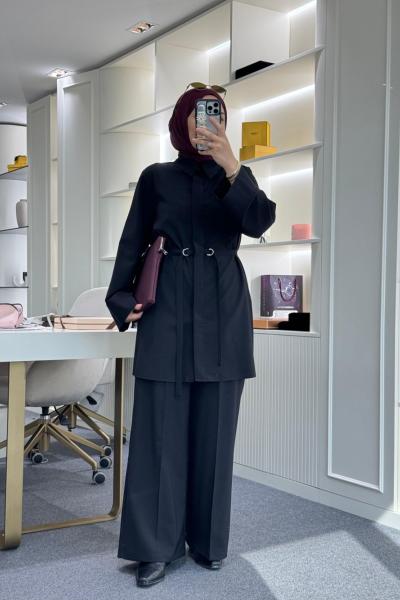 D Tokalı Poliviskon Takım Siyah