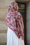 Floral Desen Soft Pamuk Şal Bordo