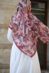 Floral Desen Soft Pamuk Şal Bordo
