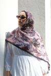 Floral Desen Soft Pamuk Şal Siyah