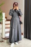 Soho Tensel Abaya Takım  Antrasit