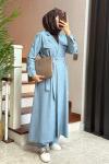 Soho Tensel Abaya Takım  Mavi