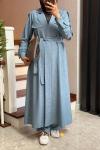 Soho Tensel Abaya Takım  Mavi