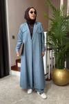 Soho Tensel Abaya Takım  Mavi