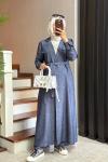 Soho Tensel Abaya Takım  Lacivert