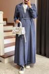 Soho Tensel Abaya Takım  Lacivert