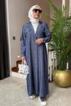 Soho Tensel Abaya Takım  Lacivert